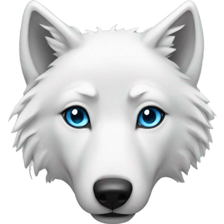 White wolf blue eyes emoji