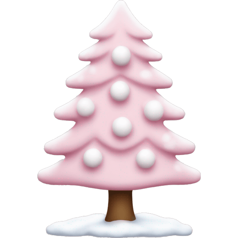 Light pink Christmas tree with Snow  emoji