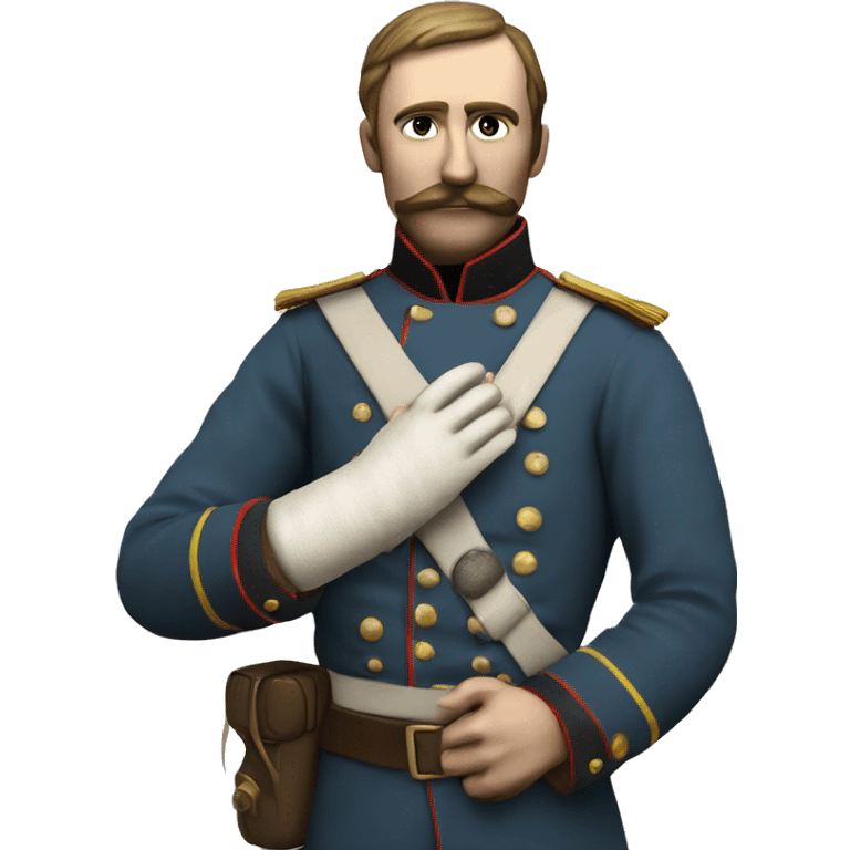 soldier in the Crimean War with a plaster cast on his arm emoji