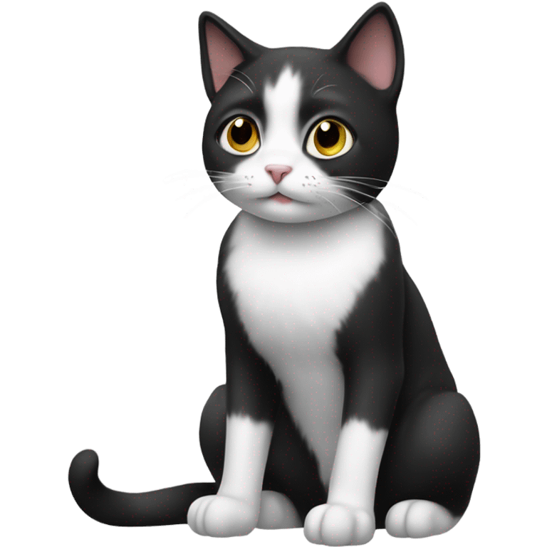 A black and white cat emoji