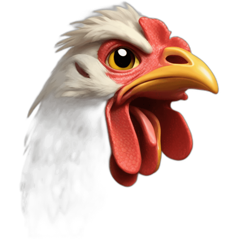 chicken with rage face emoji