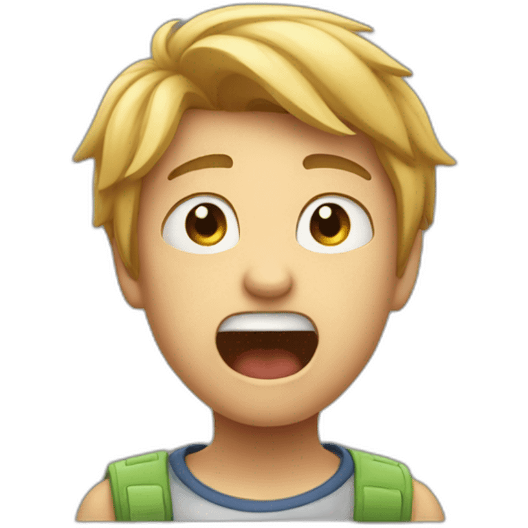 a boy yelling at other boy emoji