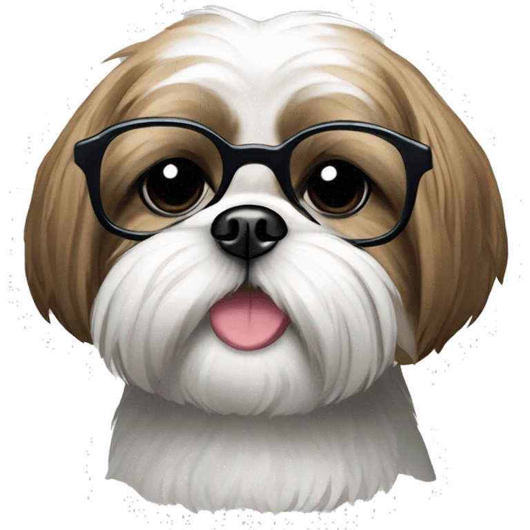 Shihtzu dog with glasses emoji