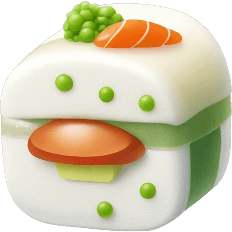 sushi with dollop of wasabi on top emoji