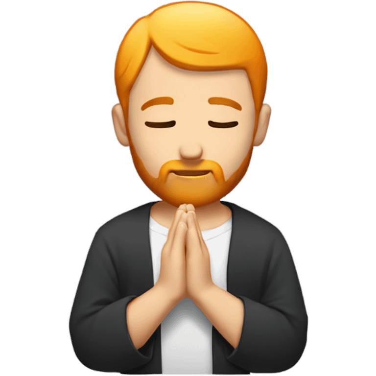 man with orange beard and short blond hair as he praying  emoji