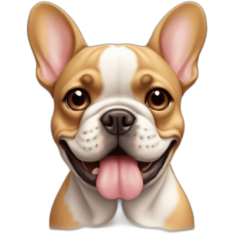 a caramel french bulldog with the snout emoji