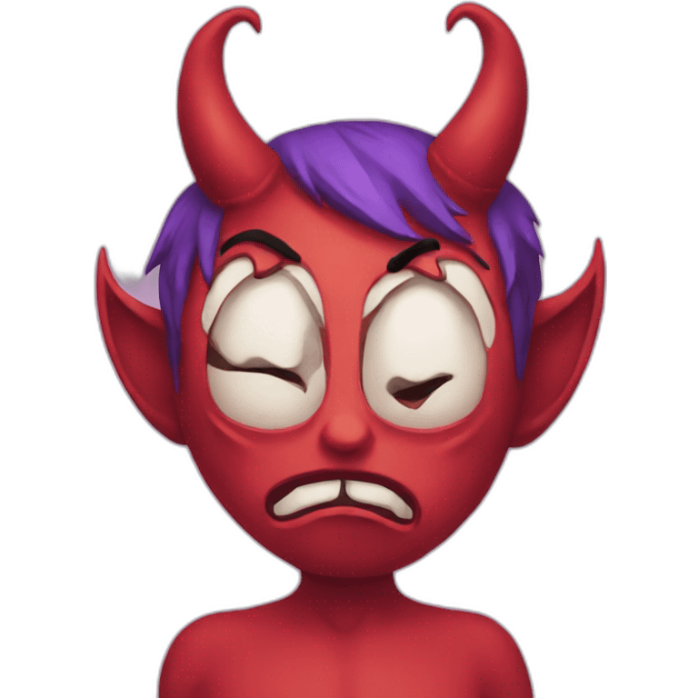 sad devil with lean emoji