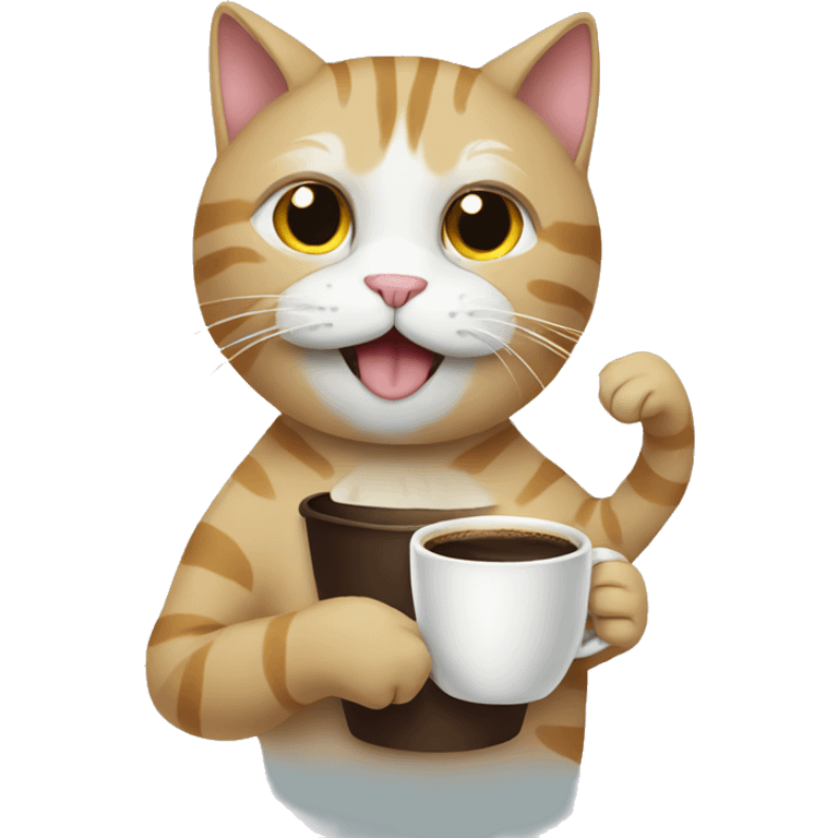 cat drinking coffee emoji