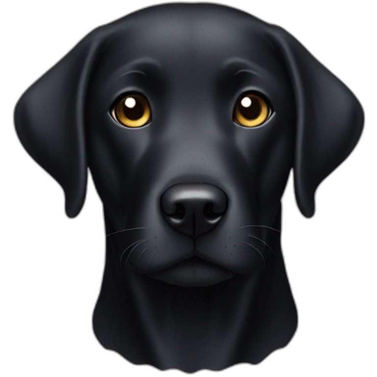 black labrador with little white hair on the mouth emoji