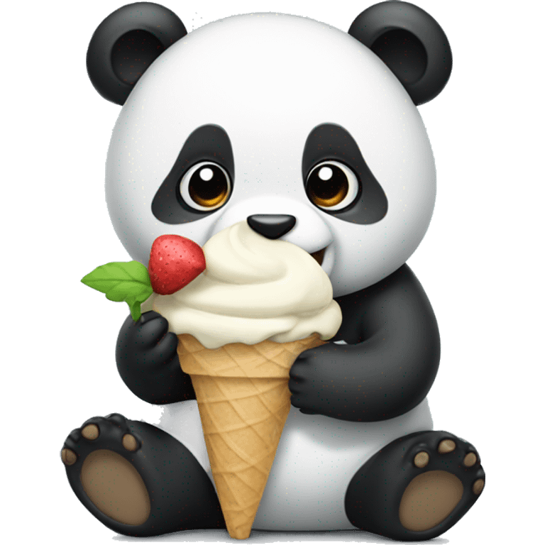 Panda eating ice cream emoji