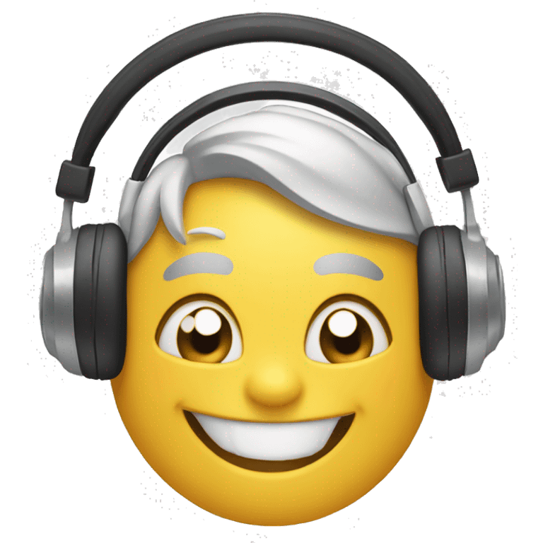 Happy face with headphones  emoji