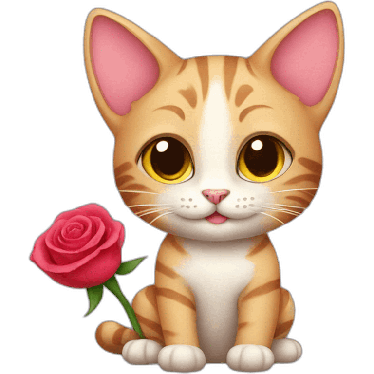 Cat with rose emoji