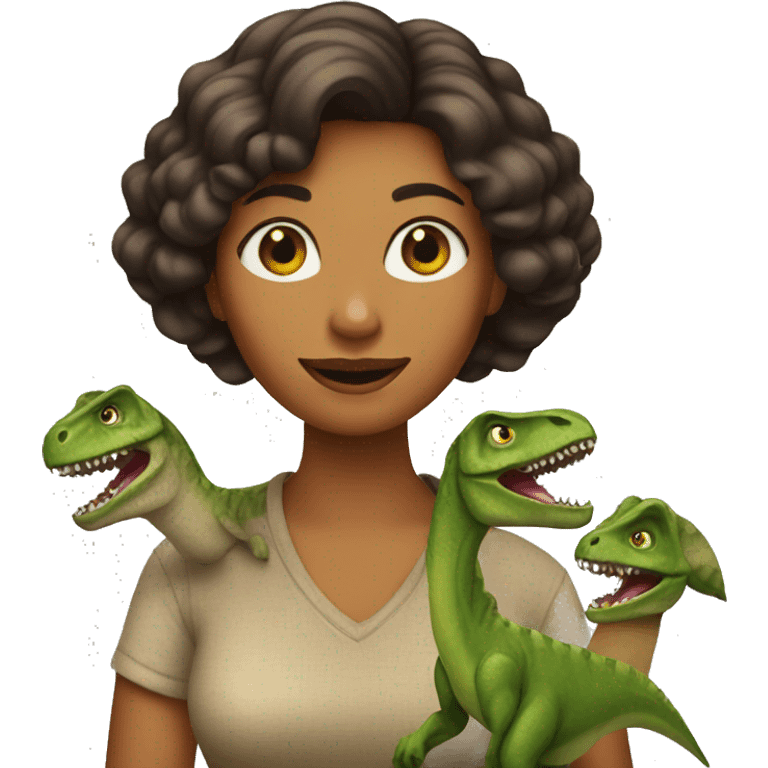 Lady with Dinosaurs  emoji