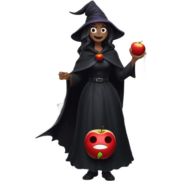 witch in Kitchen and apple poison emoji