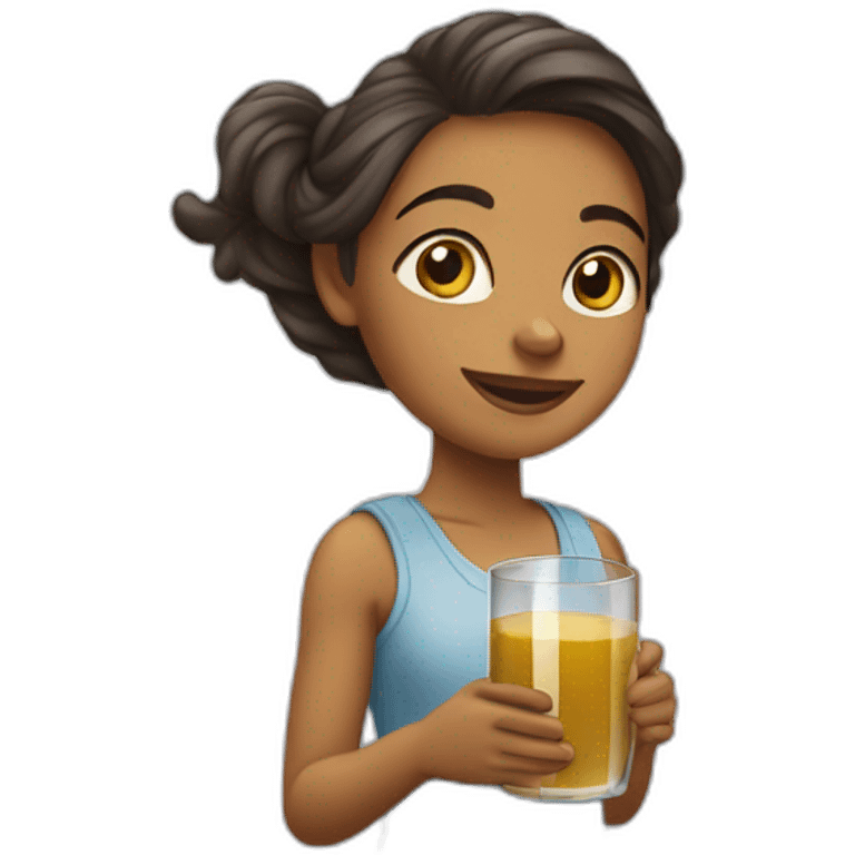 Fille qui boit du jus emoji