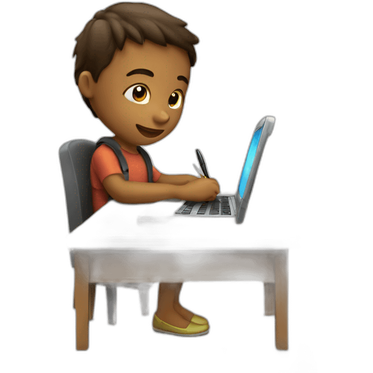 child programmer writing code emoji