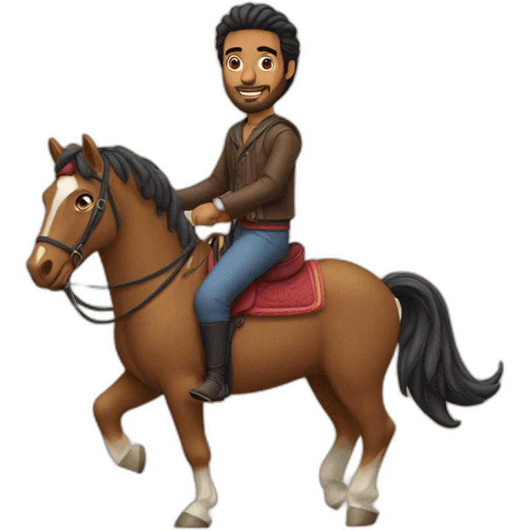 Oussama Ammar riding a horse emoji