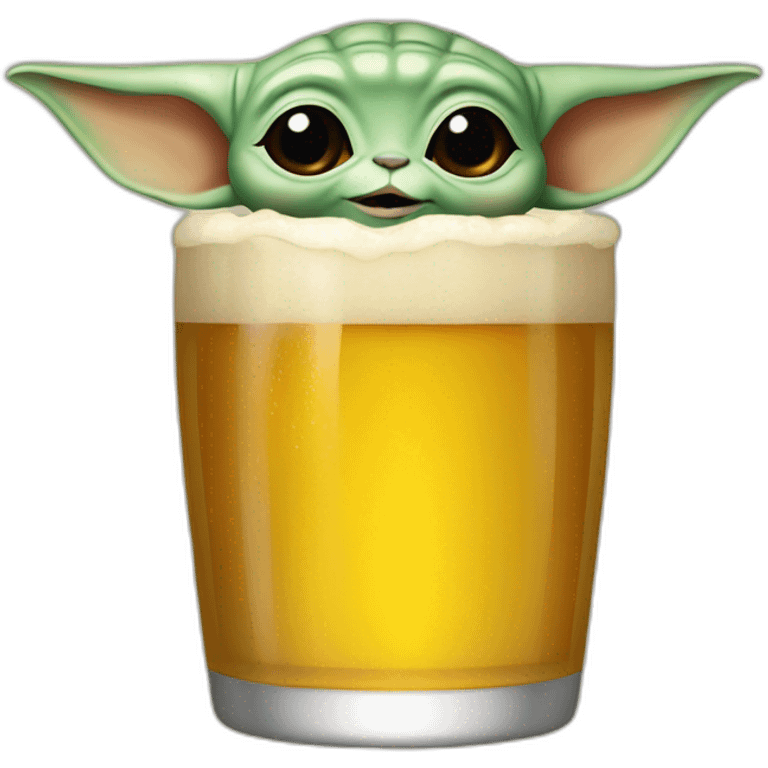 Baby yoda drink beer emoji