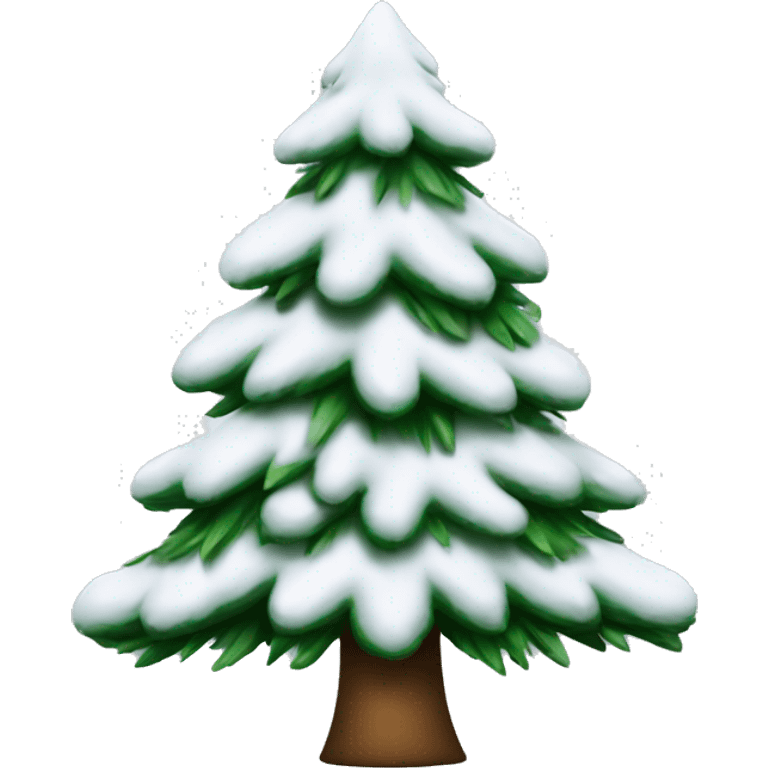 Christmas tree with white snow emoji