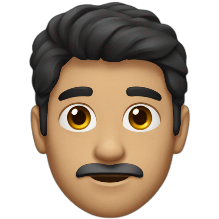 Spanish man dark hair and bear thick eyebrows emoji