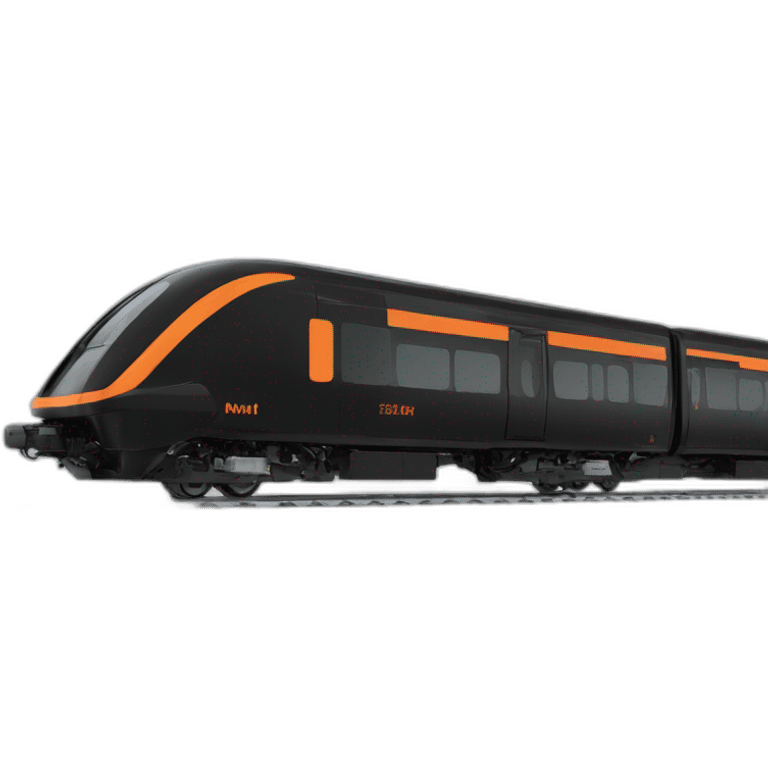 Stadler flirt train black with orange accent emoji