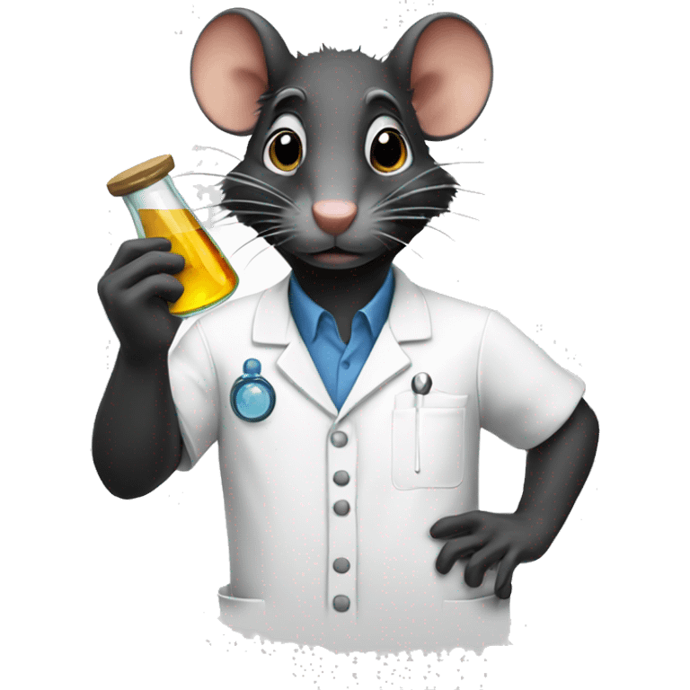 Black rat scientist emoji