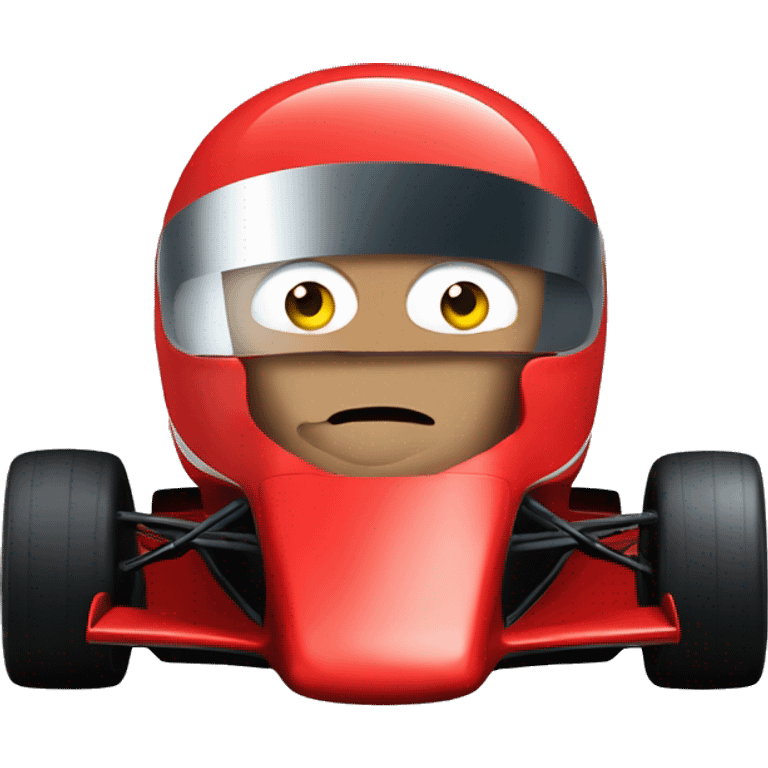 red maskas in a F1 racing car emoji