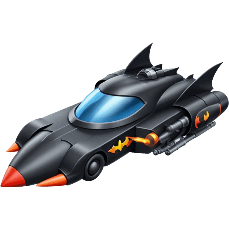 batmobile in rocket ship boom! emoji