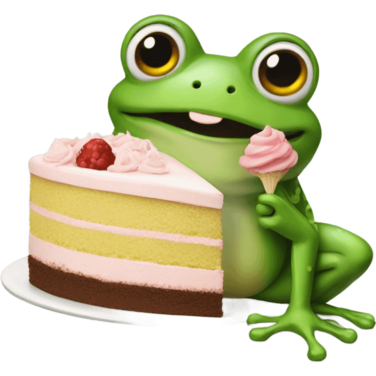 Frog with a cake  emoji