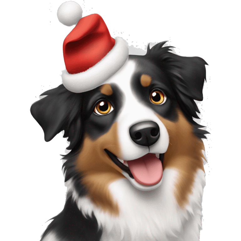 Australian shepherd tricolor Christmas   emoji