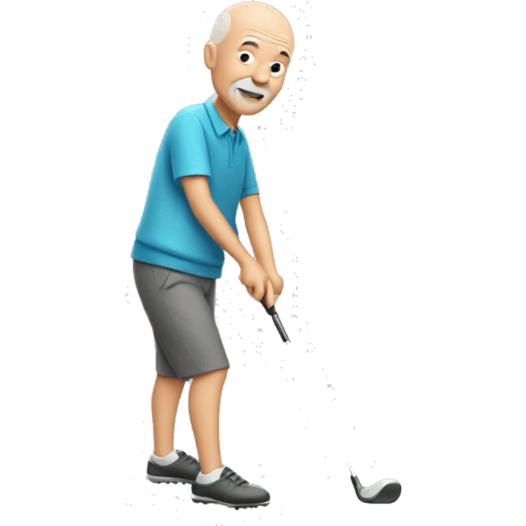 Bald old man golfing  emoji