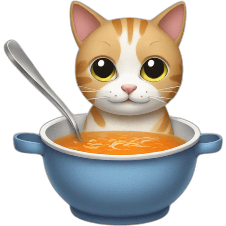 cat making soup emoji