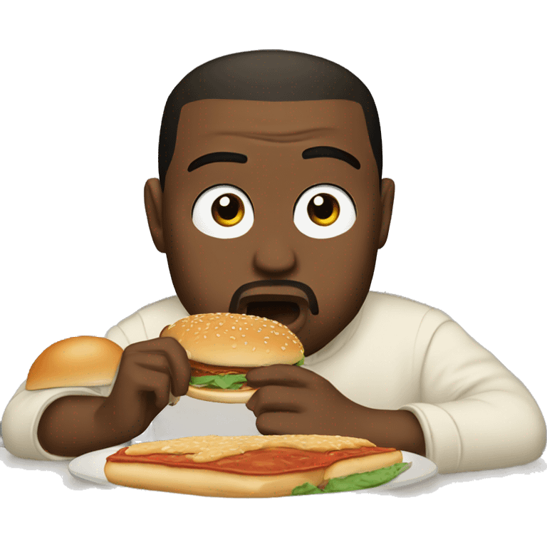 kanye west eating a burger  emoji