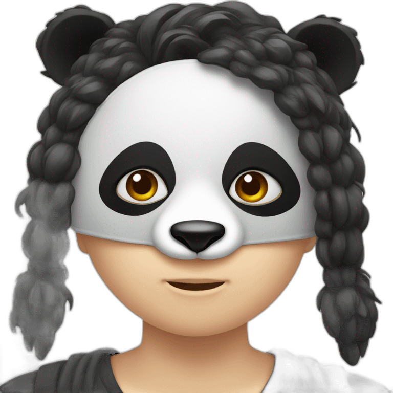 panda mask, only covering top half of face emoji