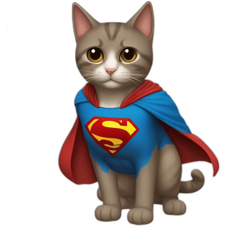 gato com a capa do superman emoji