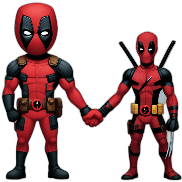 Deadpool and Wolverine holding hands emoji