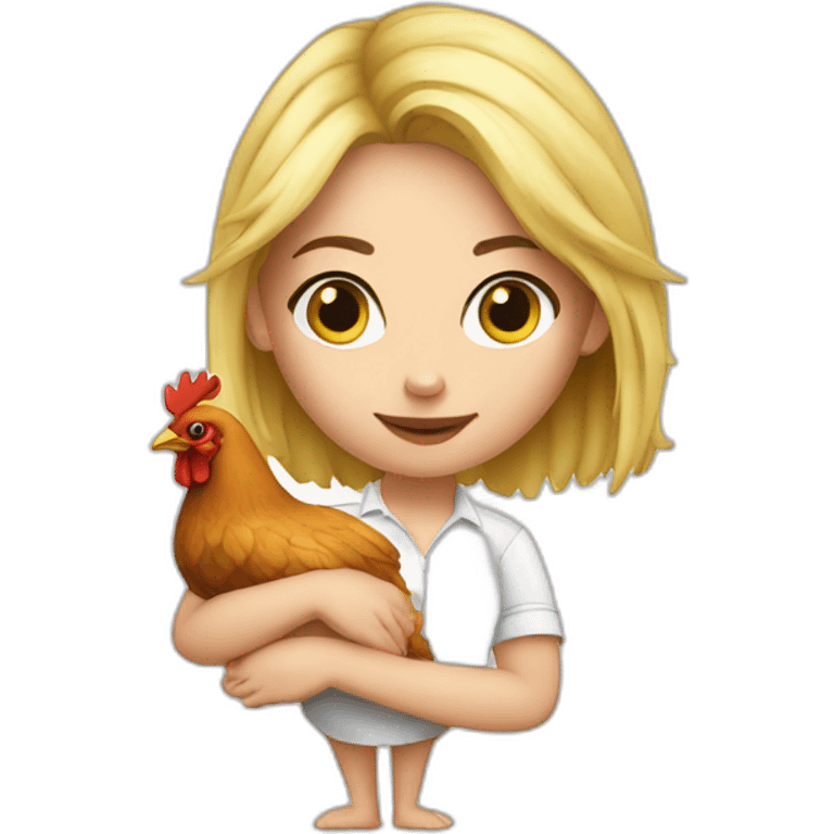 Sexy white girl holding chicken beats emoji