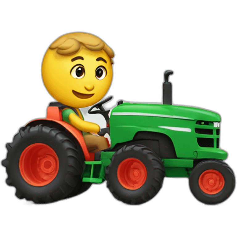 Trisomique qui conduit un tracteur emoji