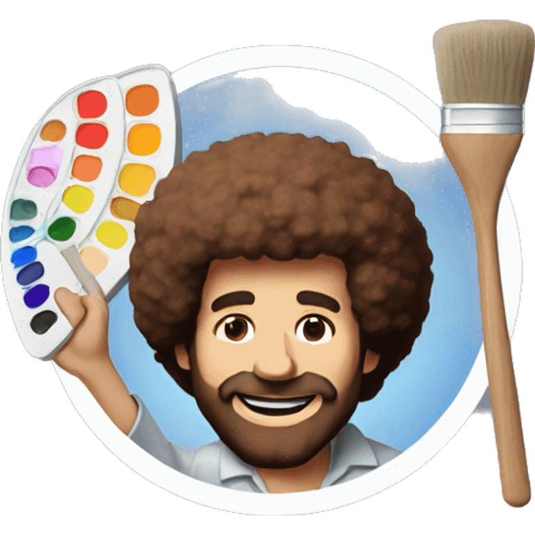 BOB ROSS HOLDING A PAINT PALETTE emoji