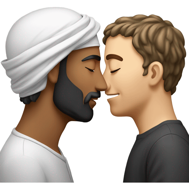 gay middle eastern kissing white guy emoji