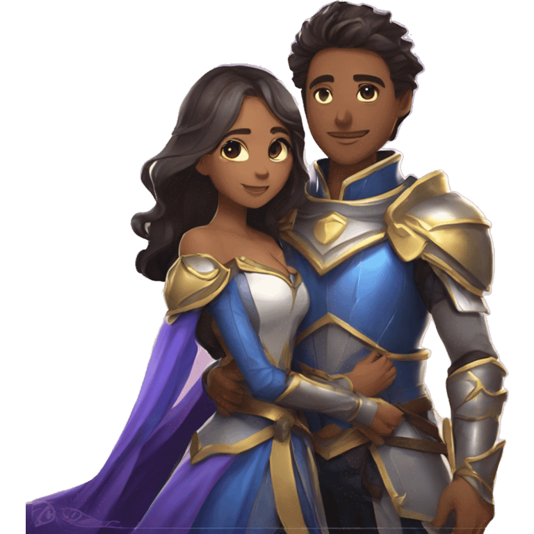 Lancelot from game MLBB with his love Odetta love  emoji