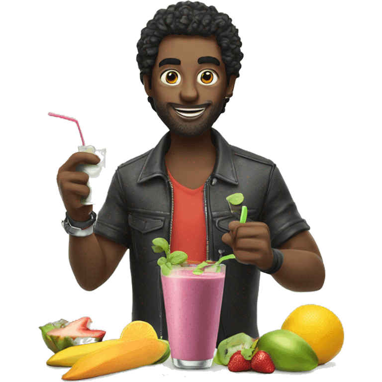 A rockstar making a smoothie  emoji