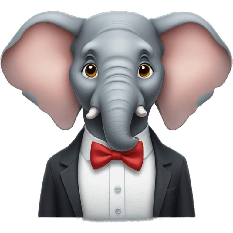 Elephant wearing a bowtie emoji