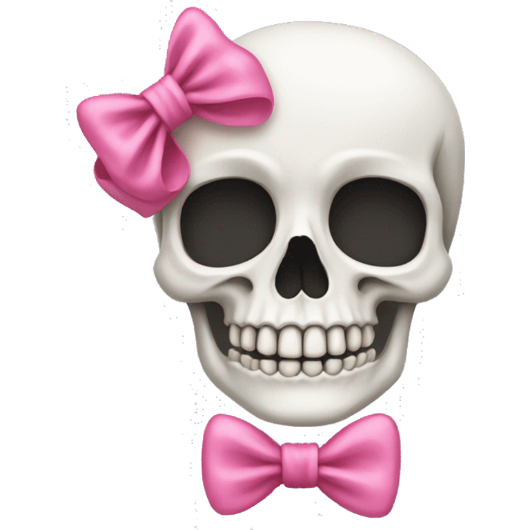 skeleton with pink bow emoji