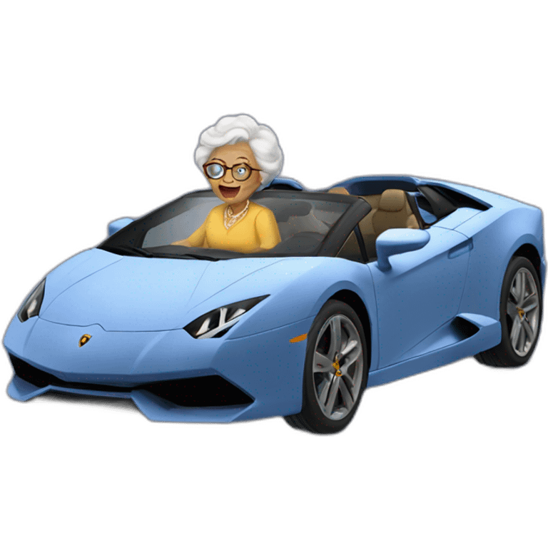 Granny in Lamborghini emoji