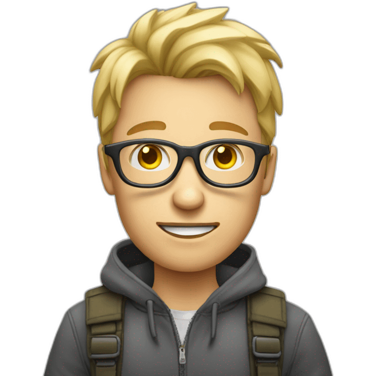 Blonder Junge mit Brille am Rage Quitten emoji