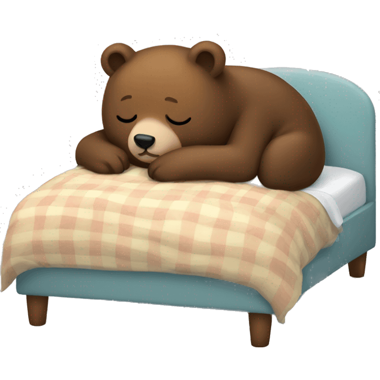 Bear in bed sleeping emoji