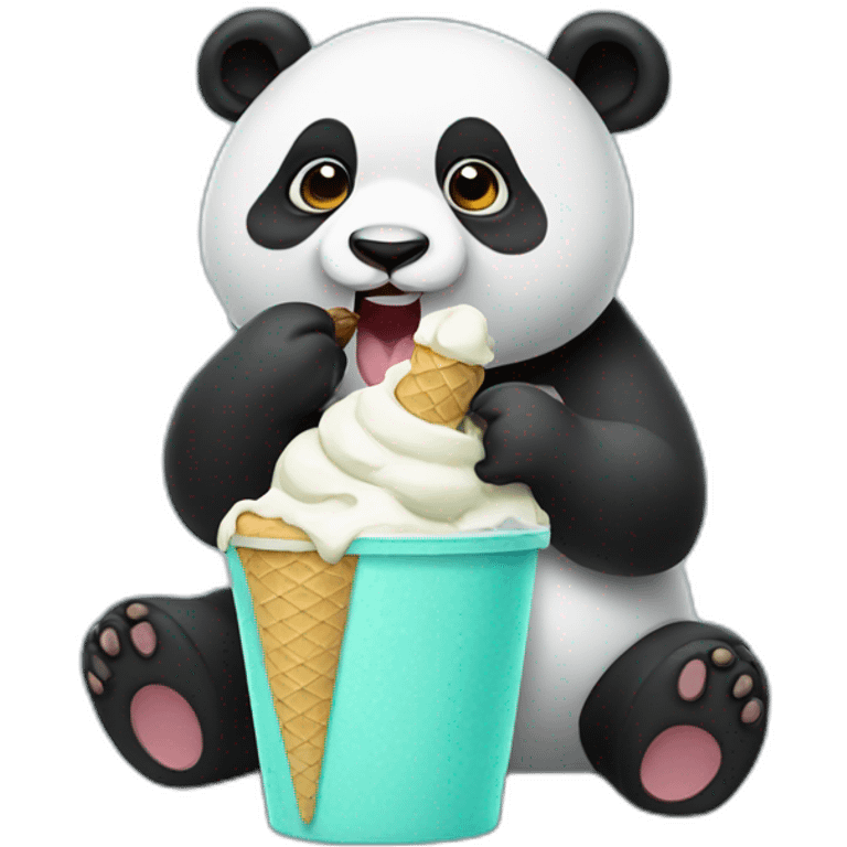 Panda eating ice cream emoji