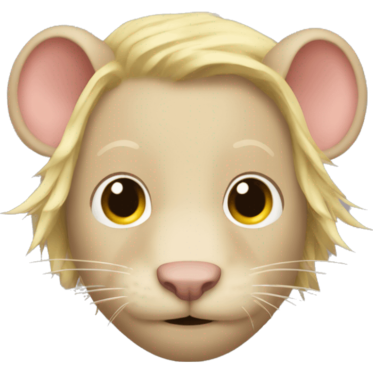 Rat with shoulder length blond hair and blond goatee emoji