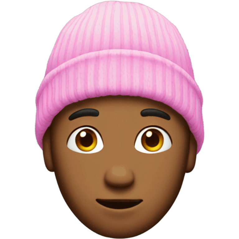 Guy with pink hair and beanie emoji